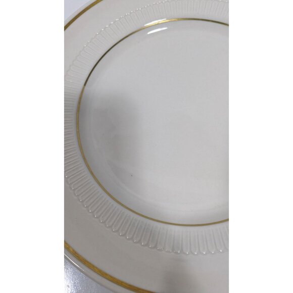 Syracuse China White Dinner Plate With Gold Trim 9.75" Ceramic Elegant Design - Picture 3 of 8